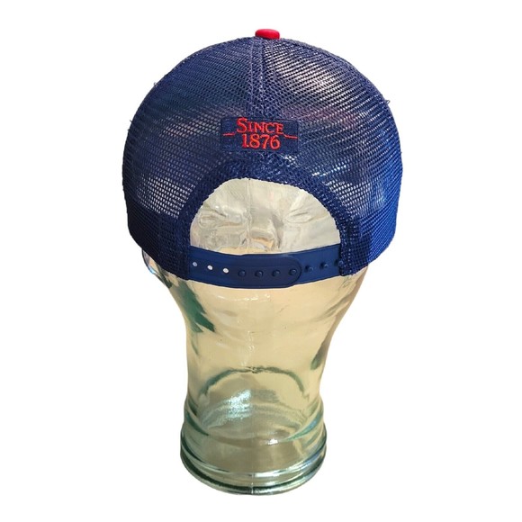 Original Budweiser 1876 Distressed Snapback Trucker Mesh Hat Cap - Picture 3 of 4